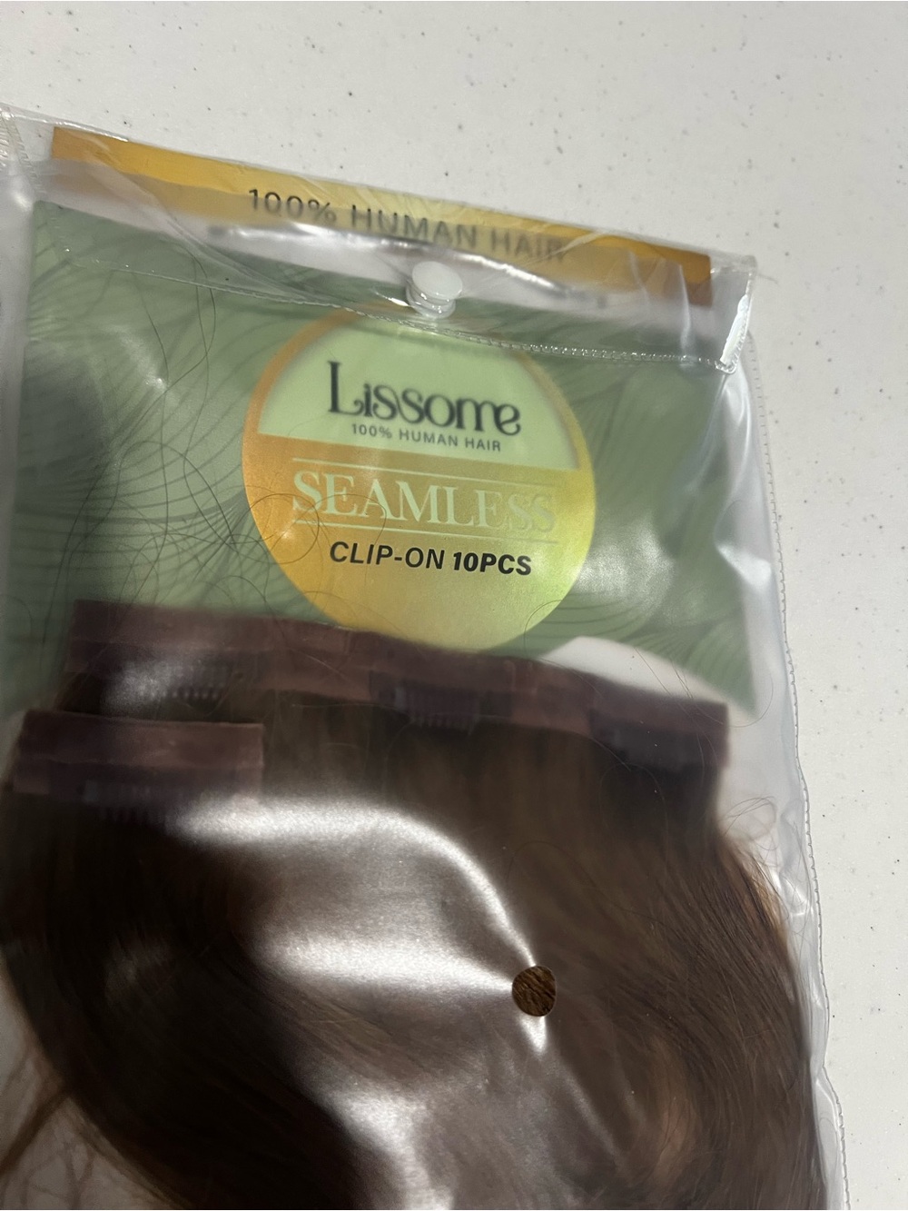 Seamless Clip-On Human Hair Extensions - Brown